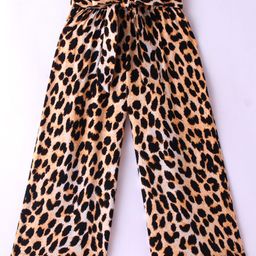 CrayonFlakes Animal Printed Belted Palazzo - Brown-picture-22