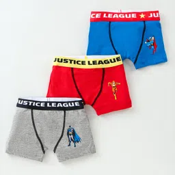 Bodycare Cotton Knit Trunks With WB Characters Print Pack of 3 -Grey Blue & Red-image-31