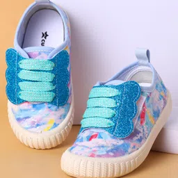 Cute Walk by Babyhug Slip On Casual Shoes with Marble Design & Glitter Detailing - Blue-picture-13