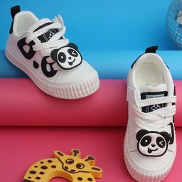 TRUFFLE COLLECTION Panda Applique Detailed Lace Ups Sneakers - Black & White-picture-31
