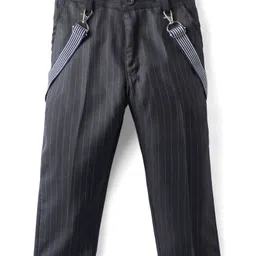 Rikidoos Striped Pant With Suspender - Black image 1