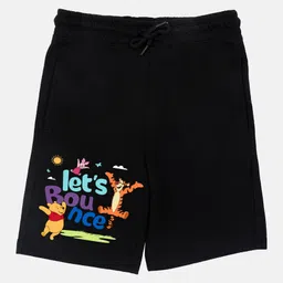 Wear Your Mind Cotton Knit Disney Winnie The Pooh Featuring Characters Printed Shorts - Black-picture-21