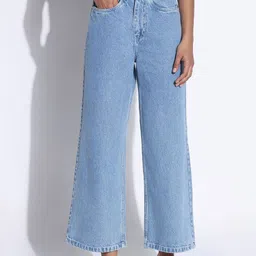 SHOWOFF Women Comfort Light Fade Acid Wash Wide Leg Jeans-image-77