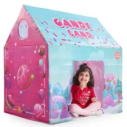 Play Nation Playtime Candy Shop Themed Foldable Tent House - Blue & Pink image 2