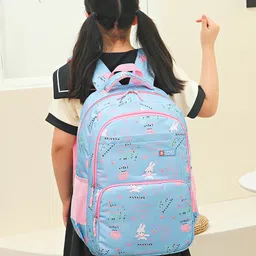 SYGA Kids Cute and Lightweight School Backpack, Casual Design Suitable for Elementary School Girls (Blue)Height 18 .1 Inch image 2