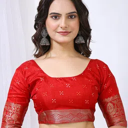 KALINI Zari Border Pure Cotton Bandhani Saree image 5