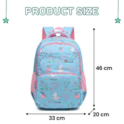 SYGA Kids Cute and Lightweight School Backpack, Casual Design Suitable for Elementary School Girls (Blue)Height 18 .1 Inch image 3