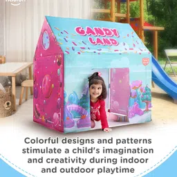 Play Nation Playtime Candy Shop Themed Foldable Tent House - Blue & Pink image 4