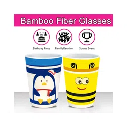 FunBlast Bamboo Fiber Glasses Puppy Design Pack of 2 Brown - 380 ml Each image 5