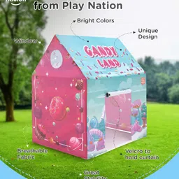 Play Nation Playtime Candy Shop Themed Foldable Tent House - Blue & Pink image 5