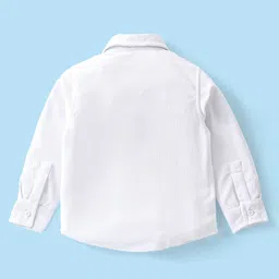 Babyhug Knit Full Sleeves Solid Color Party Suit with Stretch Waistcoat & Cap - White & Pink image 5