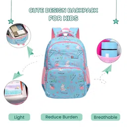 SYGA Kids Cute and Lightweight School Backpack, Casual Design Suitable for Elementary School Girls (Blue)Height 18 .1 Inch image 5