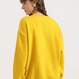 United Colors of Benetton Women Typography Embroidered Round Neck Oversized Sweatshirt image 4