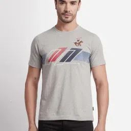 Beverly Hills Polo Club Grey Melange Regular Fit Pure Cotton Crew T-Shirt-picture-34