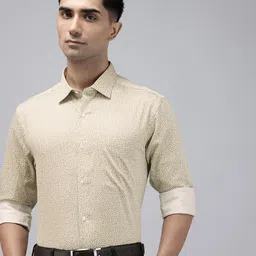 Park Avenue Slim Fit Opaque Floral Printed Pure Cotton Formal Shirt-image-23
