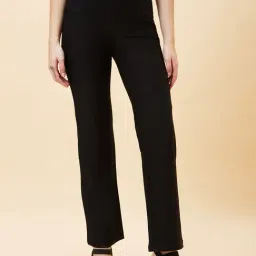 Globus Black Relaxed Fit High Rise Trousers-image-57