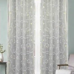 Aura Green 2 Pieces Embroidered Long Door Curtain-picture-10