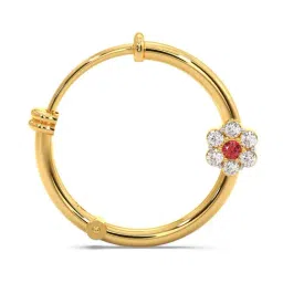 Candere by Kalyan Jewellers 18k Yellow Gold & Diamond Nose Ring for Women-picture-22