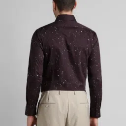 Simon Carter London Brown Cotton Slim Fit Printed Shirt image 2