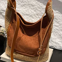 HAUTE SAUCE by Campus Sutra Women Brown Solid Hobo Bag image 1