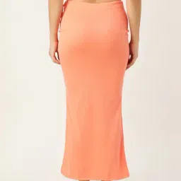 Ms.Lingies Peach Plain Saree Shapewear image 2