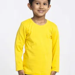 Friskers Kids Yellow Cotton Regular Fit Full Sleeves T-Shirt-image-9