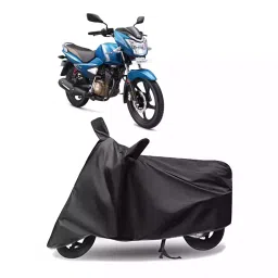 Auto Pearl Polyester Two Wheeler Cover for TVS Victor Premium BS6 (Grey)-picture-17