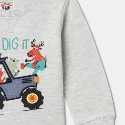 R&B Kids Light Grey Applique Relaxed Fit Sweatshirt image 3