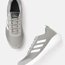 ADIDAS Men Grey Classic Woven Design Running Shoes-image-56