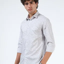 MARTIN SMITH Men Comfort Fit Geometric Printed Spread Collar Cotton Casual Shirt image 3