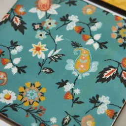 Chumbak Yellow & Green Set Of 6 Pixel Paisley Wooden Coasters image 3