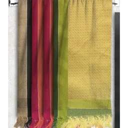 Athom Living 100% Premium Cotton Waffle Border Bath Towels Pack Of 4 - Multicolor-picture-19