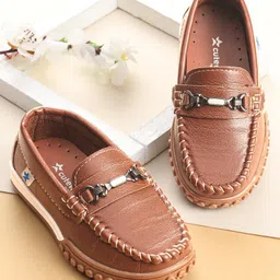 Cute Walk by Babyhug Slip On Formal & Party Wear Shoes with Metal Applique - Brown-picture-26