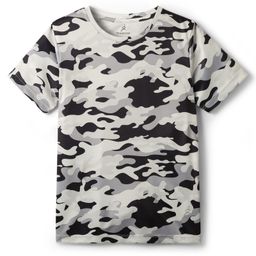 Pine Active Knit Half Sleeves T-Shirt with Camouflage Print - Grey & Black-picture-18