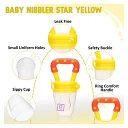 Bembika Baby Food Nibbler Ring Design Baby Pacifier Medium - Yellow image 2