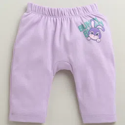 BUMZEE Cotton Knit Full Length Diaper Leggings with Animal & Vehicle Print Pack of 2 - Lilac & Lavender image 2