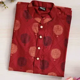 NFC CREATION Men Floral Printed Kurta with Pyjamas image 2