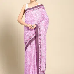 BUTA BUTI Floral Pure Cotton Saree image 1