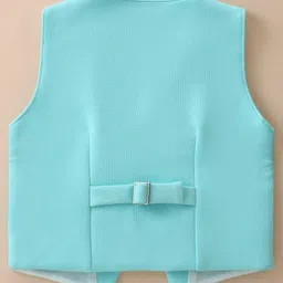 Mark & Mia Full Sleeves Anchor & Light House Printed 3 Piece Party Suit with Bow - Sky Blue image 3