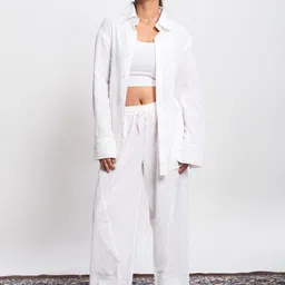 SVKETAIL Women Relaxed Straight Leg High-Rise Cotton Trousers-image-16