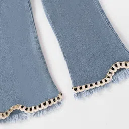 Mark & Mia Full Length Washed Flared Jeans - Blue image 5