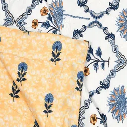 INDRA'S Blue & White Floral Heavy Winter 150 GSM Quilt image 3