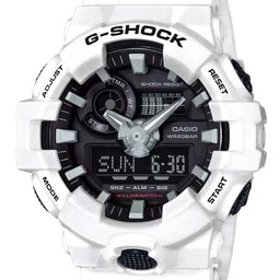 CASIO Men G-Shock GA-700-7ADR Black Analog-Digital Dial White Resin Strap Watch G742-picture-23