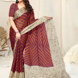 MIRCHI FASHION Wine Striped Saree With Unstitched Blouse Piece-picture-39
