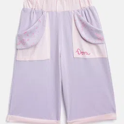 toothless Girls Dora Lavender & Pink Colourblocked Regular Fit Capris-picture-42