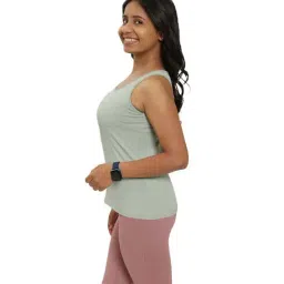 BlissClub Green Regular Fit Sports Tank Top image 3