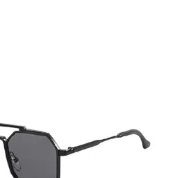SPADEACES Unisex Rectangle Sunglasses FULL BLACK HEXAGUN-196 image 4