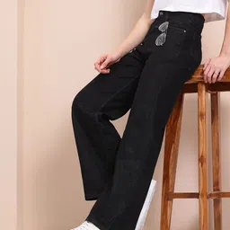 Mast & Harbour Women Wide Leg Stretchable Jeans-picture-15