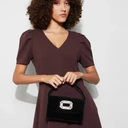 Code by Lifestyle Black Embellished Clutch image 3