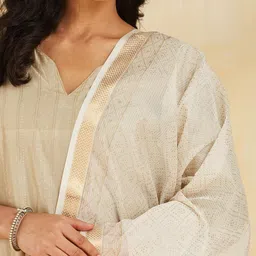 Fabindia Printed Cotton Silk Dupatta image 3